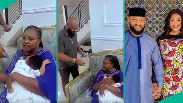 Judy Austin's mum's prayer for newborn as Yul Edochie makes money rain stirs concerns: "God forbid"