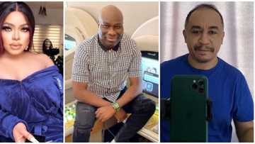 We are just friends: Bobrisky and Mompha hold conference call with Daddy Freeze to debunk allegations
