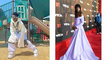 Lil Nas drops jaws at VMAs after showing up draped in unique purple outfit