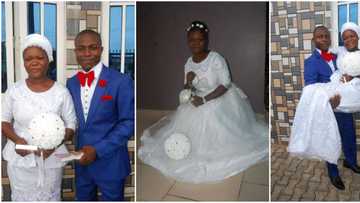 Nigerian lady gets married with no makeup, jewellery and an unusual wedding gown