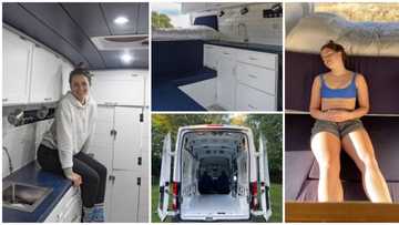 27-year-old lady tired of living with her family builds for herself fine mini house on wheels using a van
