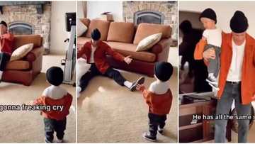 Like father like son: Wife shocks her husband, dresses their baby boy in same outfit hubby wears weekly