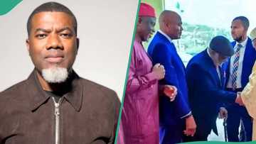 Reno Omokri reacts to viral photo, explains why CJN Ariwoola bowed to APC chairman Ganduje