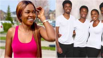 Come and see my mother: Fans gush as Omoni Oboli, 3 sons jump on trending challenge