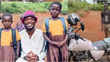 Kind teacher changes lives of village girls, gives them okada, uniforms, and shoes so they can start school