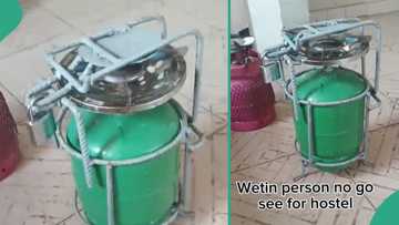 Cooking gas: Student constructs protector iron for cylinder, uses padlock to lock it