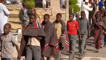 Da duminsa: Hotunan 'yan makarantar Kankara suna isa gidan gwamnatin Katsina