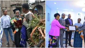 Emotional moment as man who carried firewood on graduation day lands job opportunity, house gift