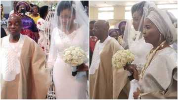 Bishop David Oyedepo walks his daughter down the aisle in beautiful wedding photos