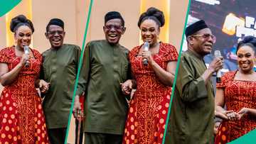 Adorable moment Chimamanda Adichie meets Nkem Owoh, exchanged warm pleasantries