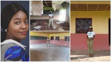 Corps member renovates broken classrooms in Kogi; fixes roofs, paints walls during service year