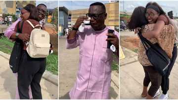 "You planned it well": Lady returns to Nigeria without telling parents, her dad cries tears of joy in video