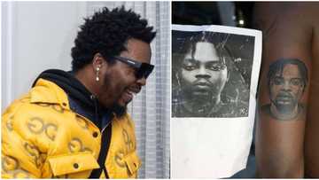 "My love for Baddo too much": Fan gets a tattoo of Olamide’s headshot, pics & video goes viral, singer reacts