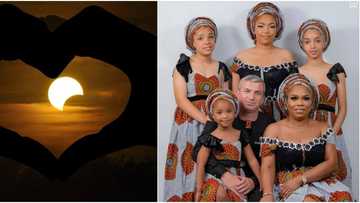 Nigerian woman who married oyinbo causes stir online as cute family photo with 4 daughters lights up the net