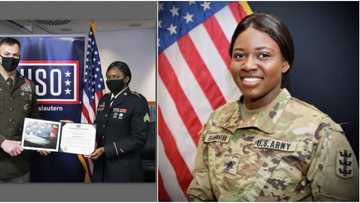 Nigerian woman wins big in US as she's awarded soldier of the year