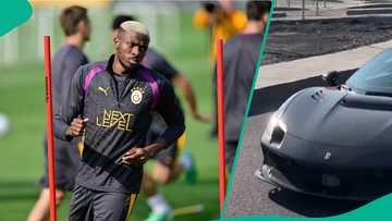 Victor Osimhen spotted driving ₦800m Ferrari 296 GTB to training ahead of Barcelona clash