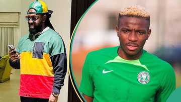 "Up Naija, SA, dey your dey": Adorable moment Timaya made video call to Victor Osimhen ahead of match