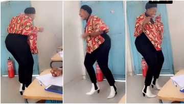Curvy lecturer in high heels dances inside class as students watch and shout, TikTok video goes viral