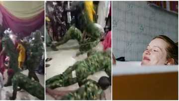 Soldiers storm male colleague's wedding ceremony in style, stun guests as they do pus-ups with groom in video