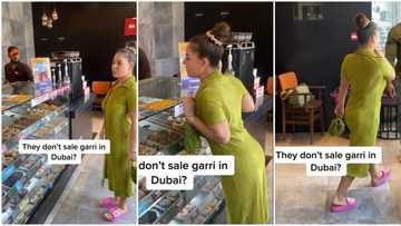 Drama as Oyinbo lady storms Dubai restaurant, demands to be served Nigerian garri, video causes serious stir