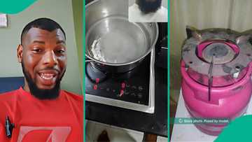 No need for gas: Nigerian Man uses induction cooker to boil water with solar energy