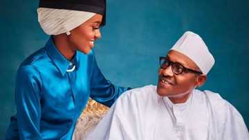 Cike da alfahari: Hotunan Buhari da Hanan bayan ta kammala digiri da sakamako mafi daraja