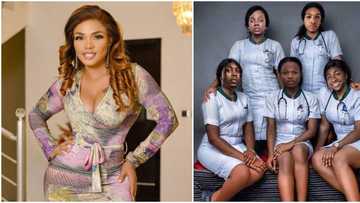 "Olamide reminds me of one strict senior": Iyabo Ojo funnily describes Wizkid, Davido, others in nurse outfits