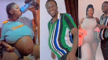 Caring husband rocks fake baby bump to join wife for maternity photoshoot, video melts hearts