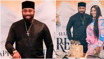 "I am in tears": Peggy Ovire gushes as Frederick Leonard makes a vow to her after surprise birthday party