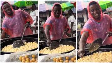 "He should go for treatment": Puff puff seller touches boiling vegetable oil like cold water, video goes viral
