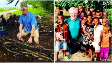 "He had a good time": Oyinbo man goes to fetch firewood in Afikpo, his photos go viral as Nigerians react