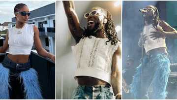 "Odogwu rocked it better": Ayra Starr accepts defeat, agrees Burna Boy looks good in her crop top outfit