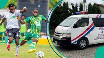 Sad scenes as 21-year-old defender collapses during match, rushed to hospital, video