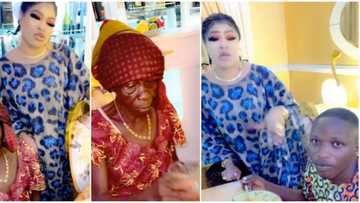 Bobrisky keeps his promise, flies less privileged granny and her grandson to his Lagos residence