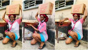 Nigerian lady excited after acquiring sewing machine, calls it new whip