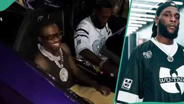 “Una dey learn from OBO”: Burna Boy drives American rapper Roddy Ricch around Lagos in his Lambo