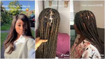 Nigerian lady in Canada makes over N200k daily with her hairdressing skill, many react to video of her work
