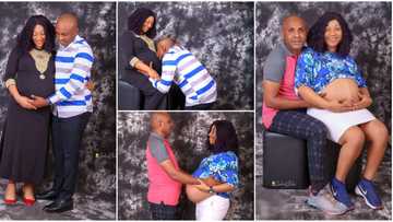 Nigerian man and wife welcome births of four kids, people celebrate them, photos go viral