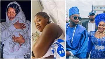 "I suffered before getting pregnant": Emotional video of Cute Abiola’s wife praying for safe delivery trends