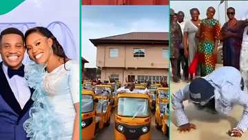 Jerry Eze, wife give out over 100 tricycles on wedding anniversary, beneficiaries' reactions trend