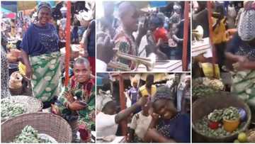 Grateful son storms Lagos market with cake and music to celebrate his okra seller mother on her birthday
