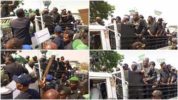 Protest rocks INEC office as Atiku, PDP take anger to commission's headquarters