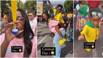 Riding the tube, street vibes, other fun moments as Tiwa Savage and Jam Jam attend Notting Hill carnival