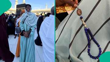 Fans rave over Asisat Oshoala’s beauty as Super Falcons star visits Mecca in style