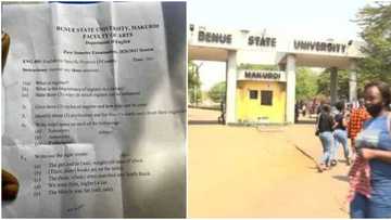 "Even JSS 3 can answer": Photo of Benue University exam questions for final year shocks Nigerians, goes viral