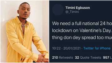 We need a national lockdown on Valentine’s Day - Actor Timini Egbuson says