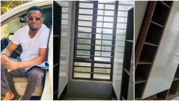 Me wey my clothes no pass 10: Actor Zubby Michael shows off huge closet in his Lagos home