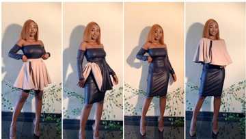 Check out adorable beautiful dress this Nigerian tailor made that can be worn in 5 different ways (photos)