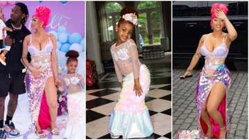 Cardi B, daughter Kulture rock cute matching outfit at lavish mermaid themed 4th birthday party