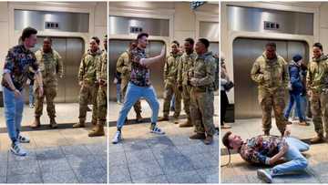 Man with flexible body dances in front of American soldiers, twists himself like robot, video gets 6m likes